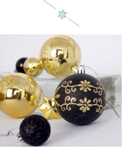 44pcs Christmas Ball Ornaments Painted Irregular 3-6cm Electroplated Plastic Ball Christmas Tree Decoration