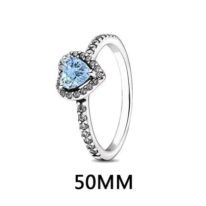 New 925 sterling silver heart-shaped earrings, rings, necklaces, pink red rainbow luxury set, sparkling charm jewelry,  gifts