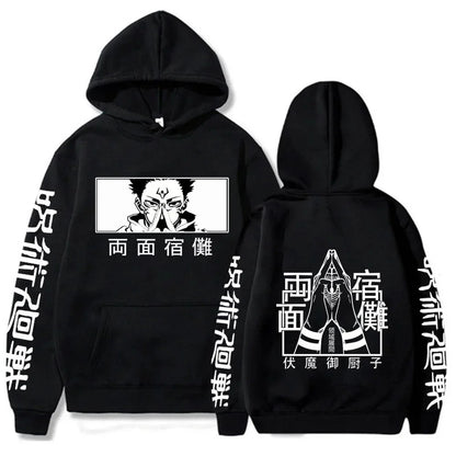 Japanese Anime Print Sweatshirts Jujutsu Kaisen Hoodie Harajuku Autumn Winter Streetwear Clothe Yuji Itadori Plus Size Hoodie