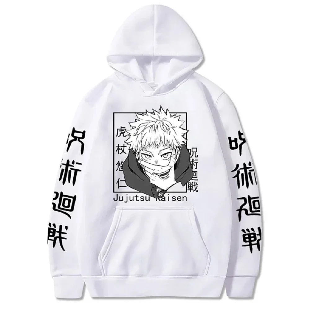 Japanese Anime Print Sweatshirts Jujutsu Kaisen Hoodie Harajuku Autumn Winter Streetwear Clothe Yuji Itadori Plus Size Hoodie