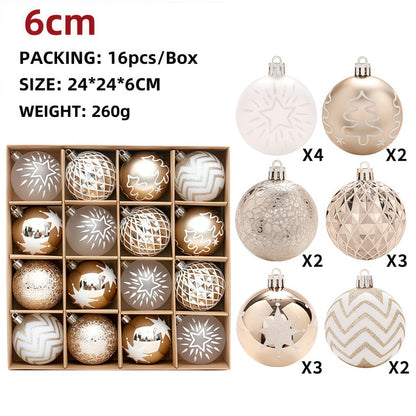 New Champagne Gold Christmas Ball Decorations Merry Christmas Tree Ornaments Exquisite Shaped Christmas Pendant Party Decor Ball