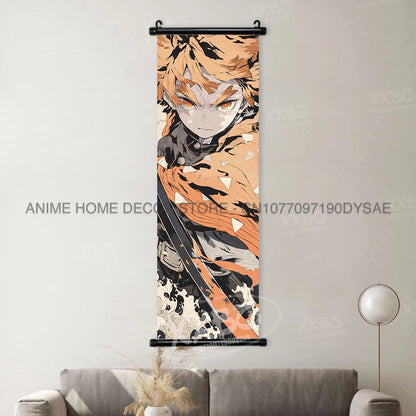 Demon Slayer Posters Kanroji Mitsuri Home Decor Kamado Nezuko Anime Hanging Paintings Wall Art Iguro Obanai Scrolls Pictures