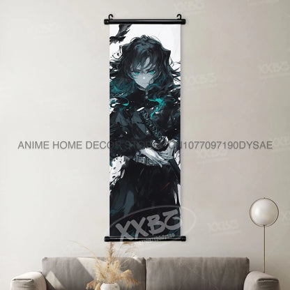 Demon Slayer Posters Kanroji Mitsuri Home Decor Kamado Nezuko Anime Hanging Paintings Wall Art Iguro Obanai Scrolls Pictures