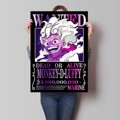 Classic Anime One Piece Luffy Wanted Bounty Posters Prints Cartoon Character Images Not Fading Wall Art Living Room Decorative