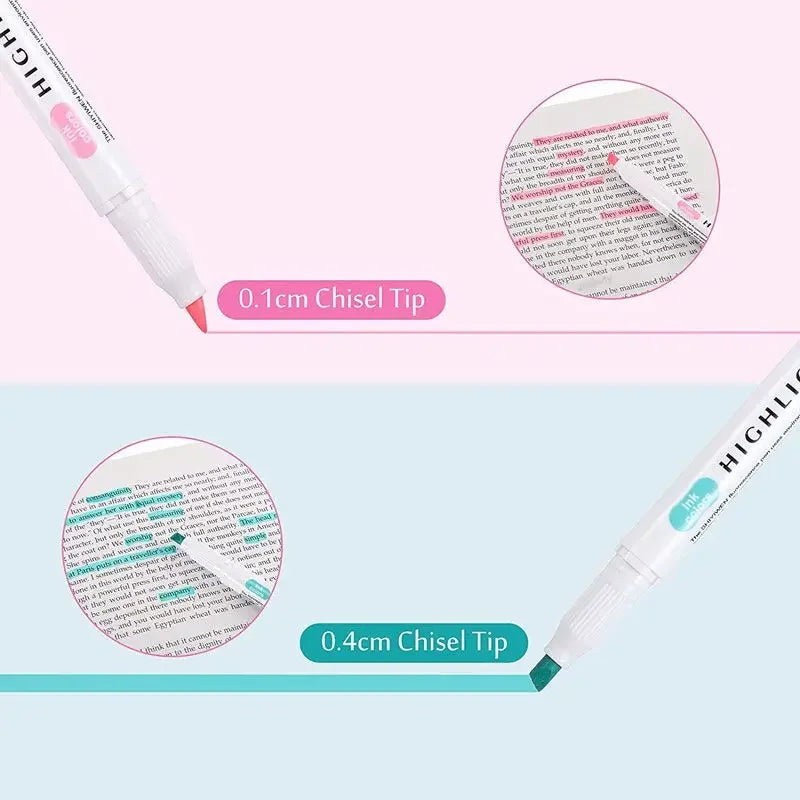 5-15 Colors Double Headed Highlighter Pen Set Fluorescent Drawing Markers Highlighters Pens Art Japanese Cute Pastel Stationery