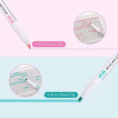 5-15 Colors Double Headed Highlighter Pen Set Fluorescent Drawing Markers Highlighters Pens Art Japanese Cute Pastel Stationery