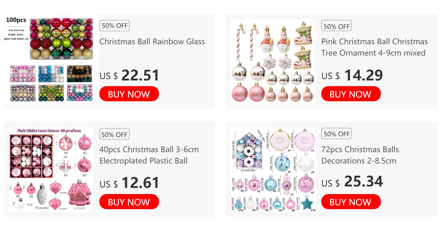 44pcs Christmas Ball Ornaments Painted Irregular 3-6cm Electroplated Plastic Ball Christmas Tree Decoration