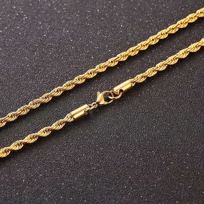 Vnox 3D Vertical Bar Necklaces for Men, Layering Stainless Steel Geometric Pendant, Layered Wheat Rope Cuban Chain, Boy Collar