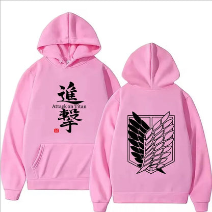 Attack on Titan Anime Print Hoodie Men Clothes Fall Winter Fashion Harajuku Casual Women Long Sleeve Tops Fleece Sweatshirts