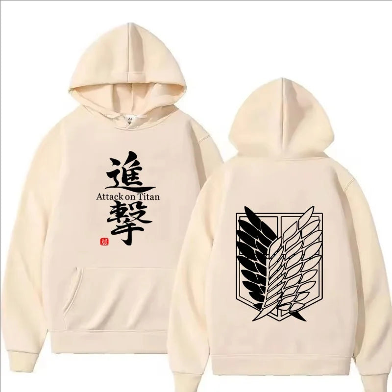 Attack on Titan Anime Print Hoodie Men Clothes Fall Winter Fashion Harajuku Casual Women Long Sleeve Tops Fleece Sweatshirts