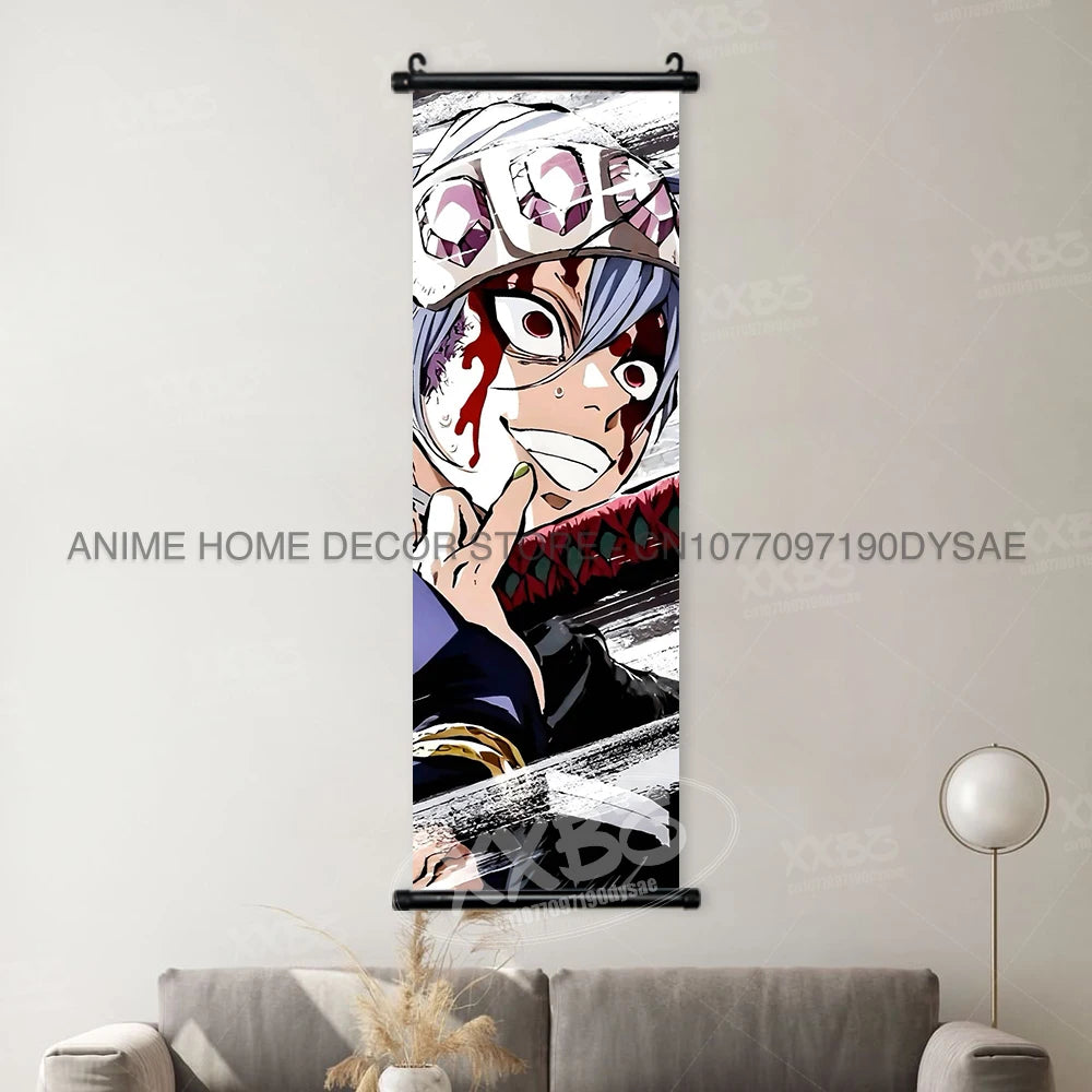 Demon Slayer Posters Kanroji Mitsuri Home Decor Kamado Nezuko Anime Hanging Paintings Wall Art Iguro Obanai Scrolls Pictures