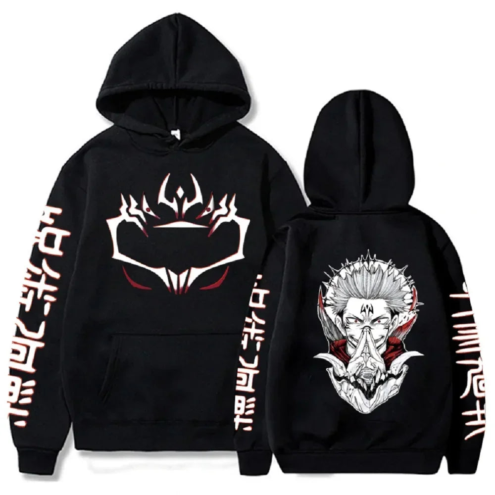 Japanese Anime Print Sweatshirts Jujutsu Kaisen Hoodie Harajuku Autumn Winter Streetwear Clothe Yuji Itadori Plus Size Hoodie
