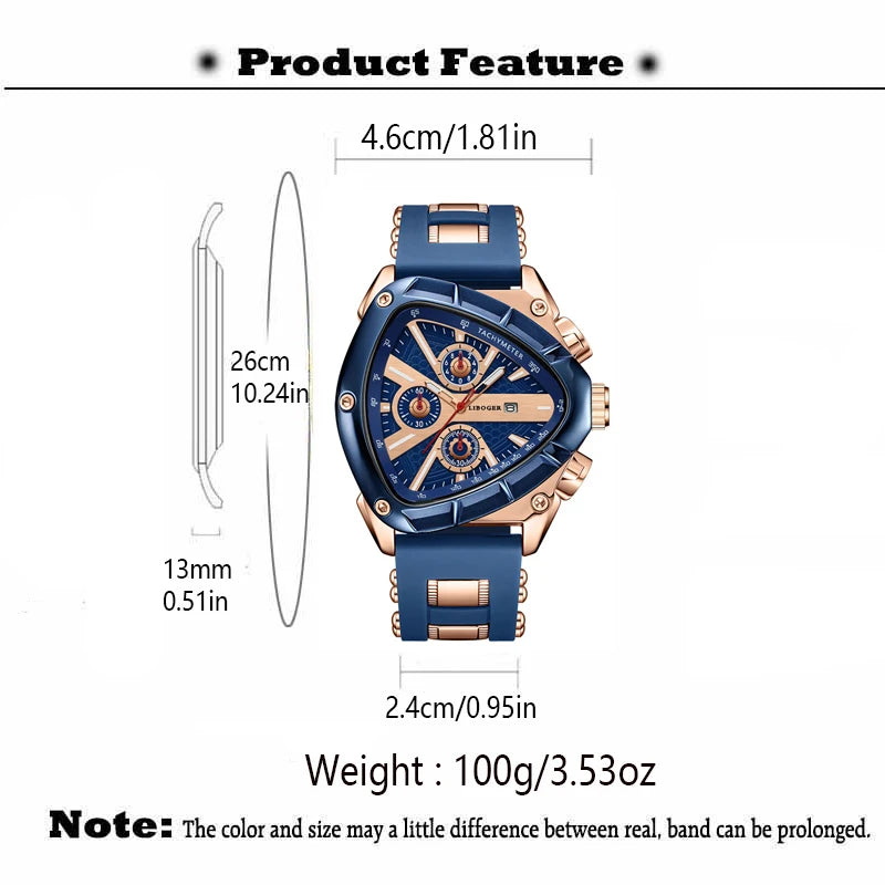 Unique Sports Men Watch High Quality Silicone Strap Auto Date Quartz Watches New Design Hot Sale Wristwatch Gifts For Him