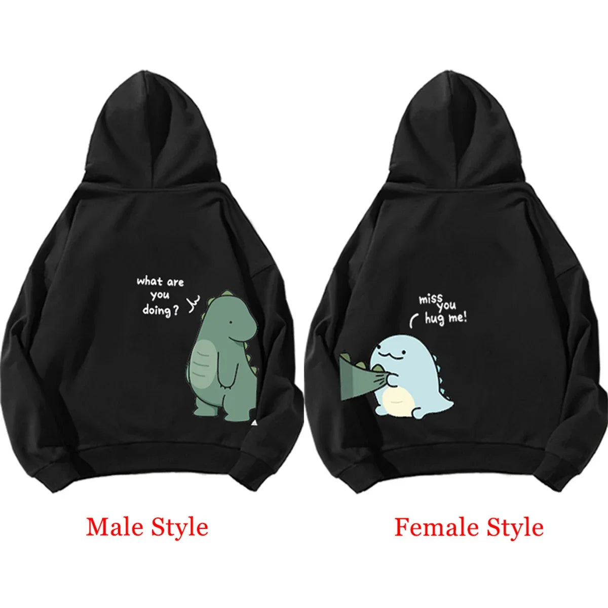 Fashion Cute Men's Rock Ni Shirt Dinosaur Long Printed Hoodie Sweatshirt Hoodie Fashion Casual Harajuku Cartoon Couple Hoodie