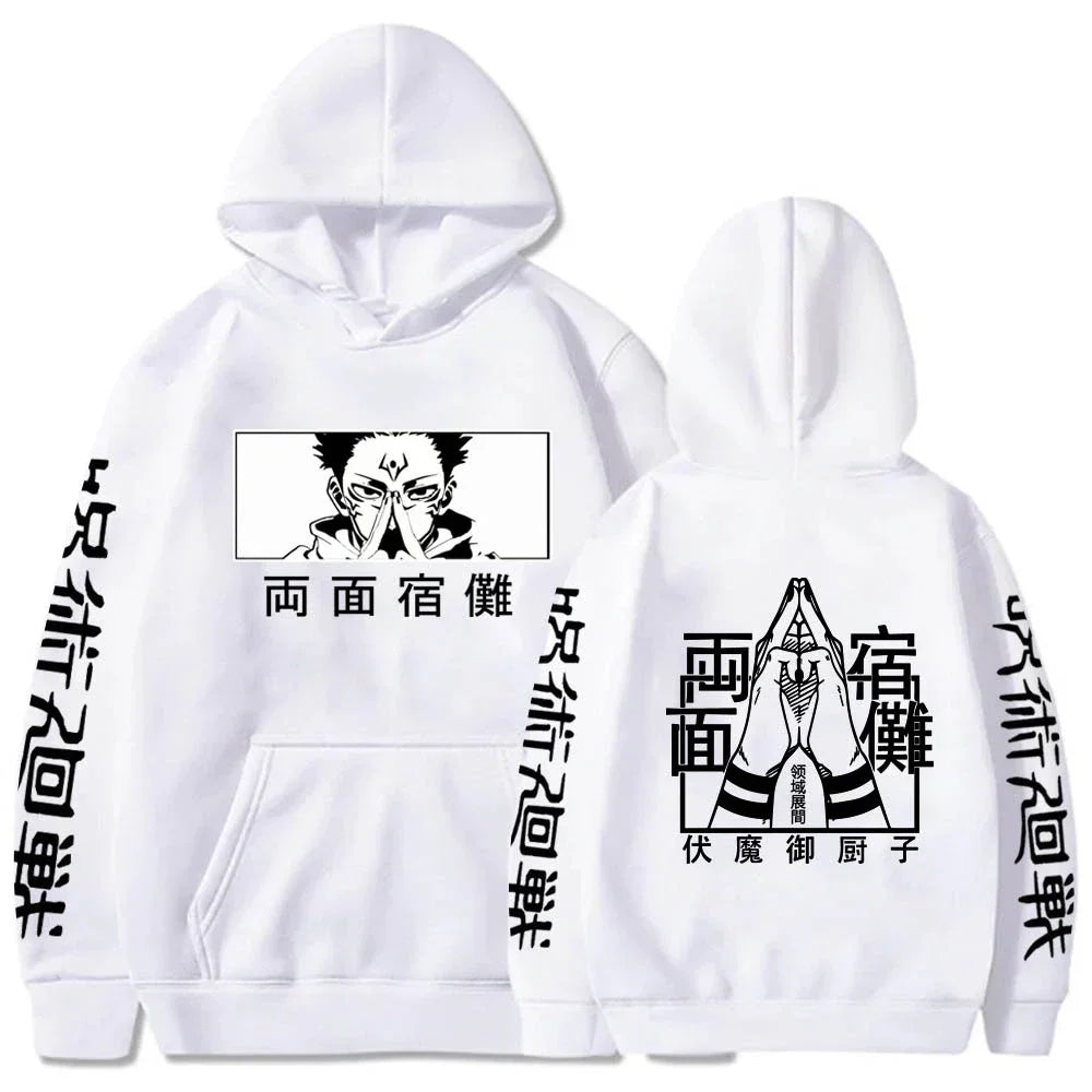 Japanese Anime Print Sweatshirts Jujutsu Kaisen Hoodie Harajuku Autumn Winter Streetwear Clothe Yuji Itadori Plus Size Hoodie