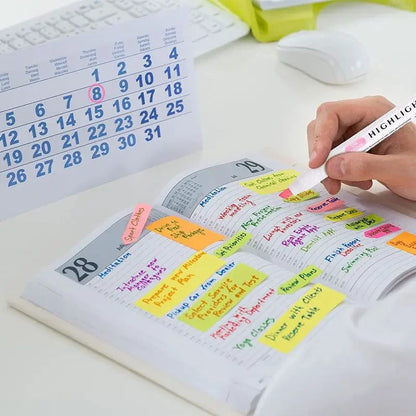 5-15 Colors Double Headed Highlighter Pen Set Fluorescent Drawing Markers Highlighters Pens Art Japanese Cute Pastel Stationery