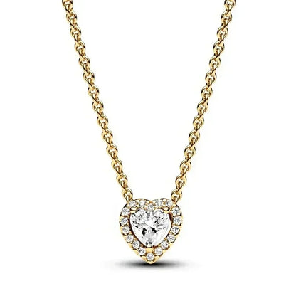 New 925 sterling silver heart-shaped earrings, rings, necklaces, pink red rainbow luxury set, sparkling charm jewelry,  gifts