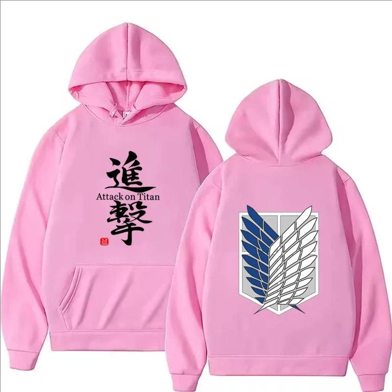 Attack on Titan Anime Print Hoodie Men Clothes Fall Winter Fashion Harajuku Casual Women Long Sleeve Tops Fleece Sweatshirts