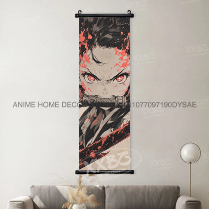 Demon Slayer Posters Kanroji Mitsuri Home Decor Kamado Nezuko Anime Hanging Paintings Wall Art Iguro Obanai Scrolls Pictures