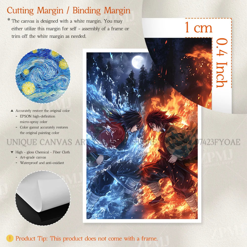 Anime Demon Slayer: Kimetsu No Yaiba Home Decor Hd Prints Poster Pictures Wall Artwork No Framed Canvas Painting For Living Room