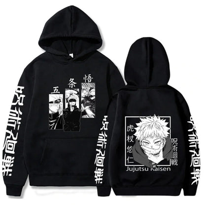 Japanese Anime Print Sweatshirts Jujutsu Kaisen Hoodie Harajuku Autumn Winter Streetwear Clothe Yuji Itadori Plus Size Hoodie