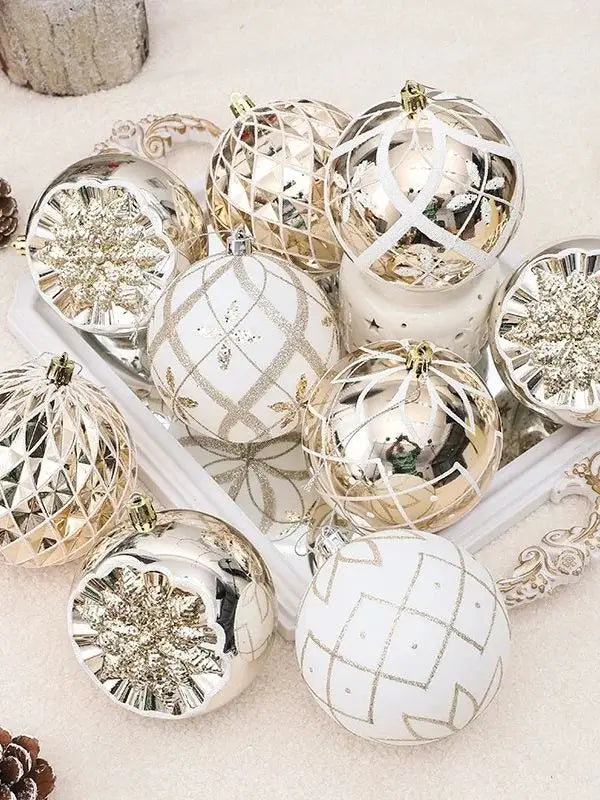 NewChampagne Gold Christmas Ball Decorations Christmas Tree Supplies Exquisite Shaped Christmas Pendant  Party decoration ball