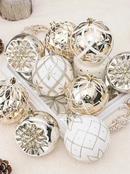 NewChampagne Gold Christmas Ball Decorations Christmas Tree Supplies Exquisite Shaped Christmas Pendant  Party decoration ball