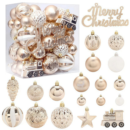 NewChampagne Gold Christmas Ball Decorations Christmas Tree Supplies Exquisite Shaped Christmas Pendant  Party decoration ball